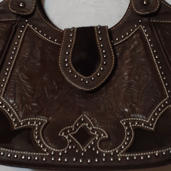 Trinity Ranch Embellished Hair on Hide Shoulder Bag - Picture 9 of 9